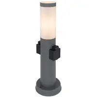 Etc-shop LED Sockelleuchte, Edelstahl, 2x Steckdose, App-Steuerung