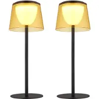 Globo Lighting 2er Set LED Tischleuchte, Innen Außen, Akku, Touchdimmer, H 34 cm