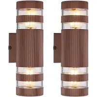 Globo Lighting 2er Set Wandleuchte, Glas, bronze, 2 flammig, H 22 cm