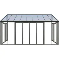 Vente-unique Aluminium-Veranda mit Polycarbonat-Scheiben und UV-Schutz – 20,9 m² – Anthrazit – MATHILDA