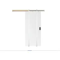 Vente-unique Schiebetür mit Galandage-System - 205 x 93 cm - MDF + Kunststoff (PVC) - Weiß - VARIN II