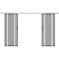 Vente-unique Doppel-Schiebetür mit Galandage-System - Aluminium & rauchfarbenes Sicherheitsglas - 2 x 205 cm x 63 cm - LINCI II