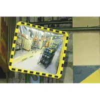 Moravia Industriespiegel aus Acryl 400 x 600 mm Rahmen schwarz/gelb + Schelle