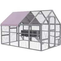 PawHut Hühnerstall 5,2 m² ca. 2,8 x 1,8 x 1,9 m Freilaufgehege Holz mit Freilauf