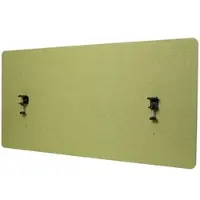 Proregal Akustik-Tischtrennwand | HxBxT 60x120x2 cm | doppelwandig Stoff Grün | Büro-Sichtschutz Schreibtisch Pinnwand