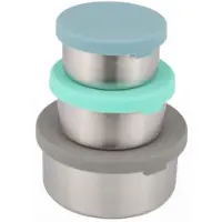 OEM Siliconen lekvrije lunchbox set, roestvrijstahl snackpotjes, keukenopbergers, 3-teilig, für Schule oder Büro