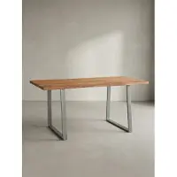 KADIMA DESIGN Schreibtisch Massivholz Standard | Bürotisch mit Baumkante | Computertisch Industrial Modern | Home Office Arbeitstisch | Goldbraun 140x80 cm | TARN von