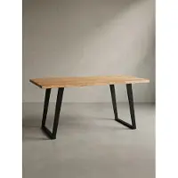 KADIMA DESIGN Bürotisch Massiv Baumkante | Konferenztisch XL Naturholz | Meetingtisch Industrial Design | Business Pro | 180x90cm Goldbraun | Atoll von