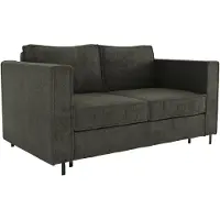 Vente-unique Schlafsofa mit Matratze 3-Sitzer - Strukturstoff - Grün - Liegefläche 140 cm - Matratze 14 cm - ELORYA