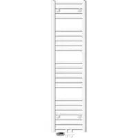 LuxeBath Badheizkörper Mittelanschluss 300 x 1400 mm Weiß gerade mit Thermostat und Anschlussgarnitur Durchgang Boden Weiß - Heizkörper, ohne Heizstab