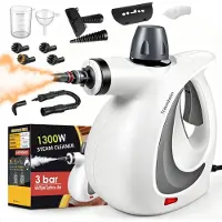 Traumheim 1300W Natürlicher Dampfreiniger mit Druck für mehrere Oberflächen, mit 12 Zubehörteilen, Mehrzweck-Dampfgarer für den Heimgebrauch, zur Reinigung