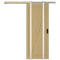 Vente-unique Versenkbare Schiebetür aus Holz und MDF - Natürliches Licht - H 205 x B 63 cm - BALERMA