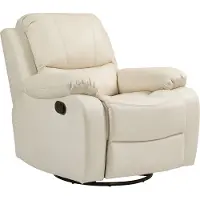 Dopwii Relaxsessel, verstellbare Lehne & Fußstütze, drehbar, bis 150 kg, Stahlrahmen, 93x100x98cm, Cremeweiß