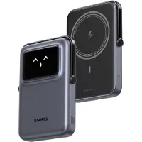 UGREEN Uno 10000 mAh Powerbank, 20 W, Digitalanzeige, 5 V/3 A, Grau-Schwarz
