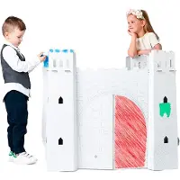 Tektorado Kartonspielzeug – Schloss & Burg – Weiß, 3-lagig, bemalbar | Kreatives Kinder-Bastelset