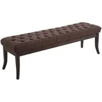 CLP Sitzbank Ramses mit hochwertiger Polsterung und Stoffbezug I Bank mit antik-dunklen Holzbeinen I Holzbank mit einer Sitzhöhe von: 46 cm