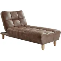 Vente-unique Recamiere Vintage ausklappbar - Microfaser - Braun - ESTEBAN