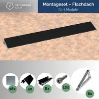 Venturama Solar Flachdach-Aufständerung - "Flat-Flex"-Set - für 5 x PV-Module (nebeneinander)