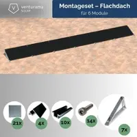 Venturama Solar Flachdach-Aufständerung - "Flat-Flex"-Set - für 6 x PV-Module (nebeneinander)
