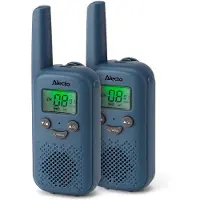Alecto FR10BU - Set aus zwei wiederaufladbaren Walkie-Talkies für Kinder - Reichweite bis zu 6 Kilometern und lange Standby-Zeit bis zu 24 Stunden - Denimblau