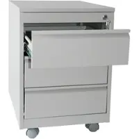 Szagato Rollcontainer Stahl Profi 3 Schubladen HxBxT 60x46x60cm lichtgrau Bürocontainer Schreibtisch UnterschrankRollcontainers Rollcontainer Büro