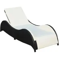 Furnicato Sonnenliege mit Polsterauflage Poly Rattan Schwarz