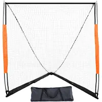 SucceBuy Lacrosse-Tor, 6' x 6' Lacrosse-Netz, tragbares Lacrosse-Tor mit Tragetasche, Fiberglasstangen, Lacrosse-Trainingsgerät für den Garten, einfach aufzubauendes College-Tor
