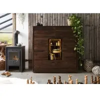 MASSIVMOEBEL24.DE Highboard Akazie 145x40x153 dunkelbraun lackiert BARK #207