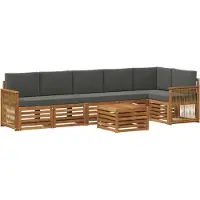 vidaXL Outdoor-Sofagarnitur 6 Stk. Natur und Anthrazit