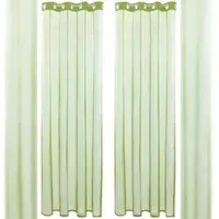 Bestlivings Dekoschal Noella Ösen Voile 2er Pack 140 x 145cm + Raffhalter grün - olivgrün