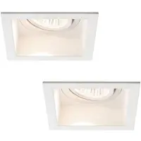 Paulmann Einbauleuchten 2er Set Premium Line Daz 2 x 9,5W LED Metall weiß matt eckig