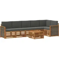vidaXL Outdoor-Sofagarnitur 6 Stk. Natur und Anthrazit