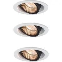 Paulmann 3x Premium Einbauleuchtenn Daz rund dimmbar schwenkbar 8W LED 230V GU10 Weiß m./Schw. 926.81.3.LED 2700K