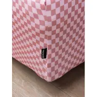 Snurk Spannbettlaken Check Pink Jersey-1-person (80/90 x 200/210/220 cm)