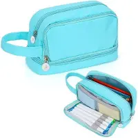 OEM Schul- und Büroorganizer, robustes Etui mit 3 Fächern, blau, für Jungen und Mädchen