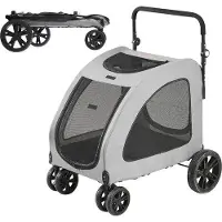 OEM Hundebuggy 79x91x113cm 16kg Tragfähigkeit Aluminiumrahmen 4 EVA Räder