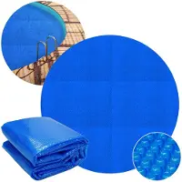 ECD-Germany Pool Solarfolie rund Ø 500 cm Blau Pool Solarabdeckplane 400µm Solarplane Solarabdeckung zuschneidbar Poolabdeckung Wärmeplane Poolheizung