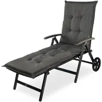 Markenlos Liegenauflage 190 x 60 - Polster für Gartenliege extra dick 9 cm - Outdoor Polsterauflagen, wasserdicht, UV-beständig für Gartenmöbel - Grau