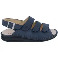 Finn Comfort Sandale Sylt 2509-832046, Nubukleder, Blau, Fußbett zum Wechseln 40