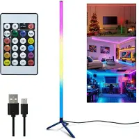 Dopwii LED-Eck-Stehleuchte intelligent mit Fernbedienung – RGB-Farbwechsel DIY & Ambientebeleuchtung für Wohn- & Spielzimmer