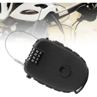 OEM Sicherheitsverschluss für Fahrräder, 4-stelliger Zahlenschlosszusatz mit Stahlkabel (130cm), Einbruchschutz für Scooters, Schutzverschluss für Gepäck, Helm und Accessoires