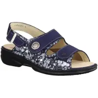 Finn Comfort Isera Damensandale, Leder, Indigo/Marine, Finnstretch, - Passformübersicht Marken Finnstretch, Blau, leder (esandra/nabuk/stretchcamo)
