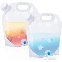 OEM 2 Stuks Opvouwbare Wasserflasche - 10 Liter - mit Schlauchverschluss - tragbare Wasserbeutel - Wasserreservoir - für sichereres Trinkwasser, Notvorrat, Camping, Outdoor-Ausflüge