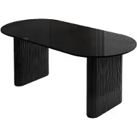 Lookway Esstisch OVI mit geriffelter Tischbasis, Schwarz