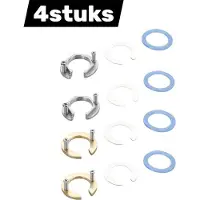 OEM 4-delige Anti-Los-Schraubendüse - Küchenarmatur-Schraubendüse - Geeignet für Küche, Bad, Warm- und Kaltwasserarmatur, Düsen-Set, Sicherheits-Schraubendüse - Gelb, Silber