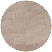 KADIMA DESIGN Teppich Kurzflor Uni Modern Waschbar Esszimmer Flur OEKO-TEX Rund Beige 160x160 cm Fußbodenheizung geeignet – LECH von