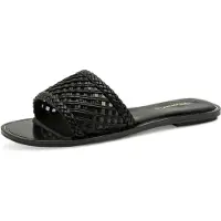 Tamaris Damen Flat Mules Synthetik, schwarz, 37 EU