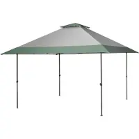 Costway 4x4m Pop-Up-Pavillon, Gartenpavillon mit doppelt belüftetem Dach, verbreiterten Traufen & Rolltasche, Faltpavillon UV-Schutz 50+, Gartenzelt für Garten, Terrasse