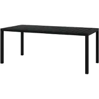 Markenlos Esstisch für den Garten WPC Aluminium Schwarz 185 x 90 x 74 cm