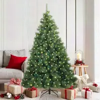 vidaXL Hochwertigen Möbel Künstlicher Weihnachtsbaum mit 300 LEDs Grün 180 cm PE und PVC - 2884903